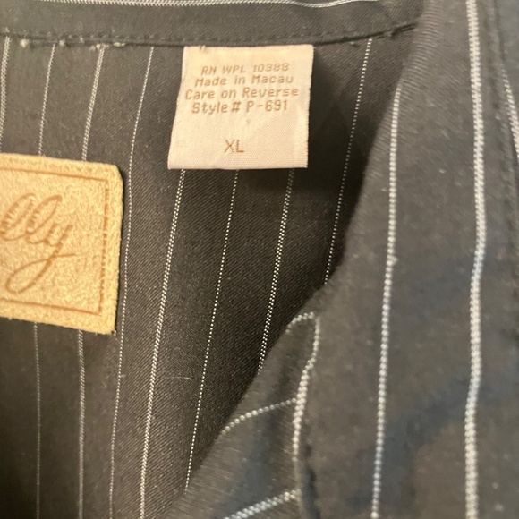 Scully pinstripe, diamond pearl snap long sleeve shirt - Picture 3 of 5